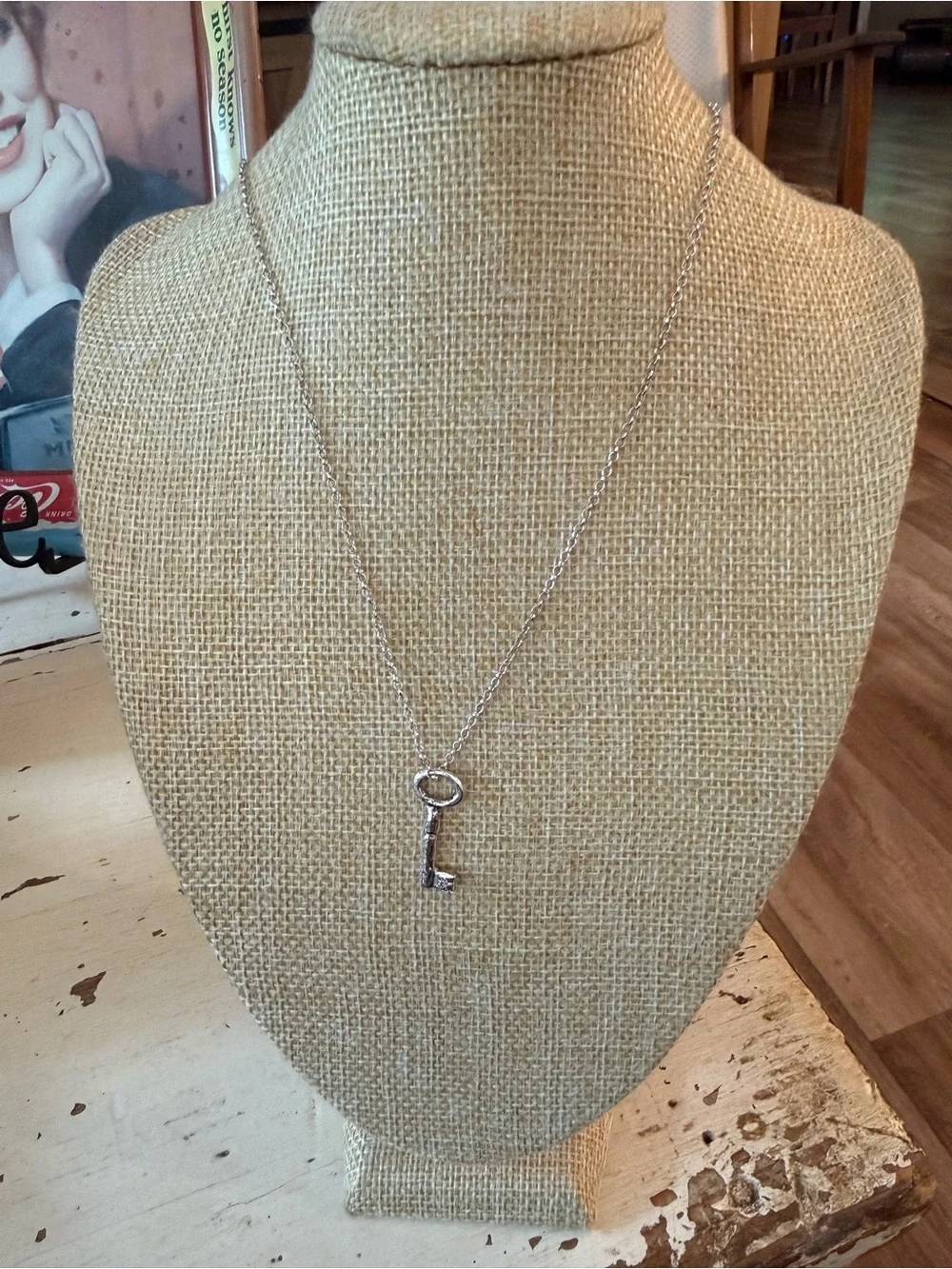 Silver Key Pendant Necklace - Women Jewelry